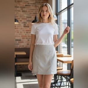 ANN TAYLOR Textured Skirt with Ruffles
